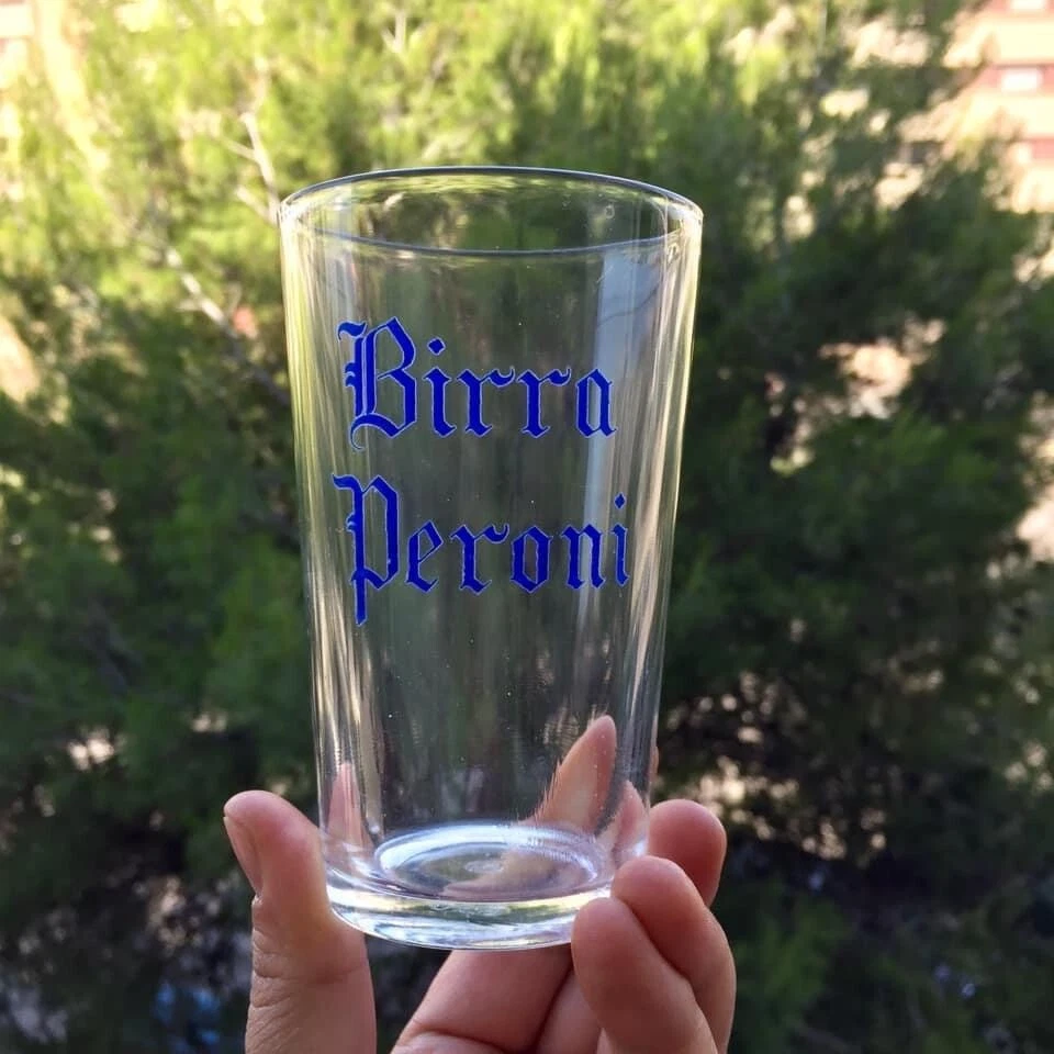 Bicchiere Peroni Signature Mezza Pinta - Temperato E Nucleato, Design Con Firma In Rilievo, Marchio CE