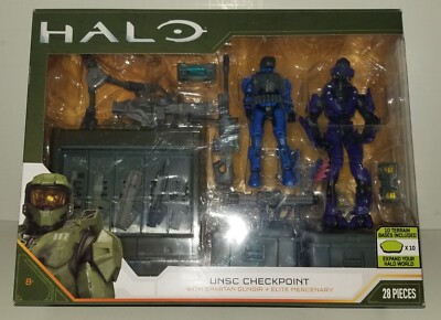 Halo Infinite UNSC Checkpoint Spartan Gungir + Elite Mercenary 4.5'' Figures MIB