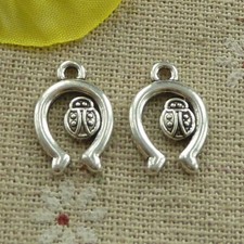 Free Ship 180 pcs tibetan silver ladybug charms 17x12mm L-4025