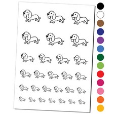 Dachshund Standing Wiener Dog Temporary Tattoo Water Resistant Set