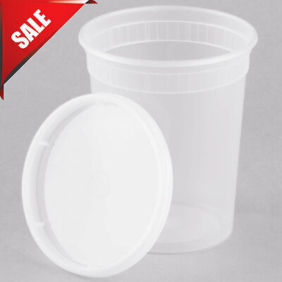 clear round plastic container and lid