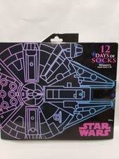 New Women's Star Wars 12 Days Of Socks Gift Set Size 4-10 NIB Advent Calendar
