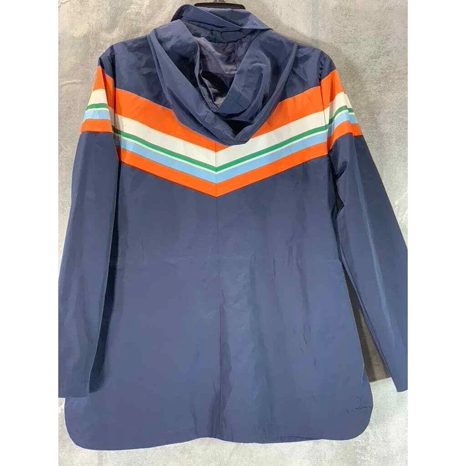 Charter Club Women's Blue Combo Striped Full-Zip Water Resistant Coat SZ M - Image 3 of 4