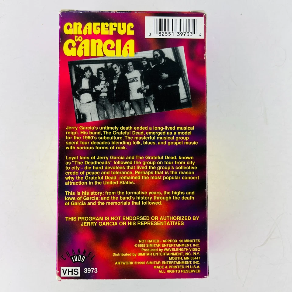 Grateful to Garcia VHS Video 2 Tape Set Jerry Garcia & The Grateful Dead - Image 2 of 4