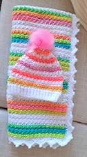 New crochet baby blanket and hat