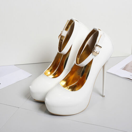 Para hombre Tacones Altos Correa de Plataforma Trag Queen Stiletto Rojo Mujer Zapatos - Imagen 6 de 25