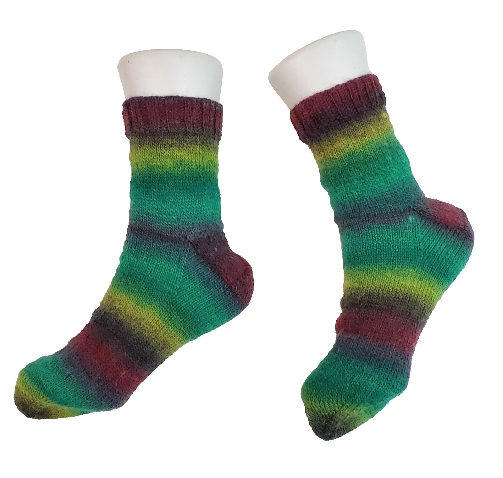 Size M Striped 100% Wool Socks for Women