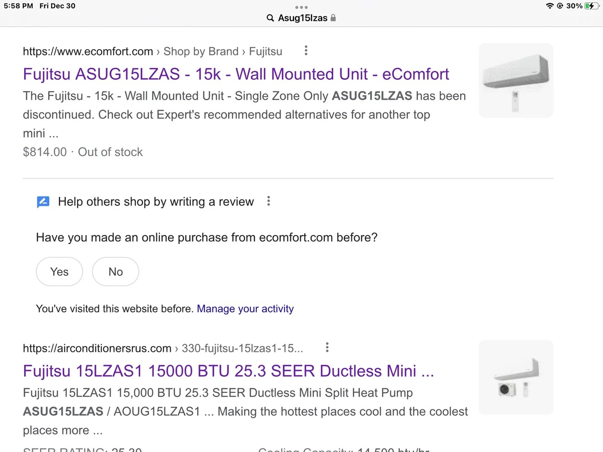 Fujitsu Indoor Unit:ASUG15LZAS | eBay