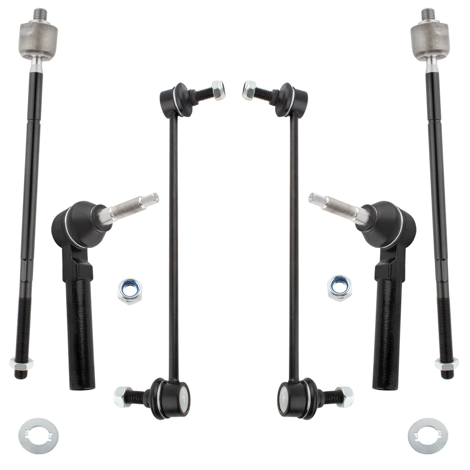 6Pcs Front Inner Outer Tie Rods Sway Bars Kit For 2008-2018 Dodge Grand Caravan Foto 3 de 4