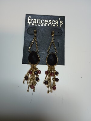 Francesca's Victorian Style Purple stone Dangle/Drop  Earrings