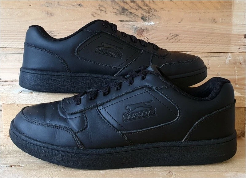 Slazenger Low Leather Trainers UK8 US9 EU42 2115855402805 Triple Black