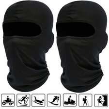 2pc Men Balaclava Black Face Mask Windproof Motorcycle Tactical Mask Neck Gaiter
