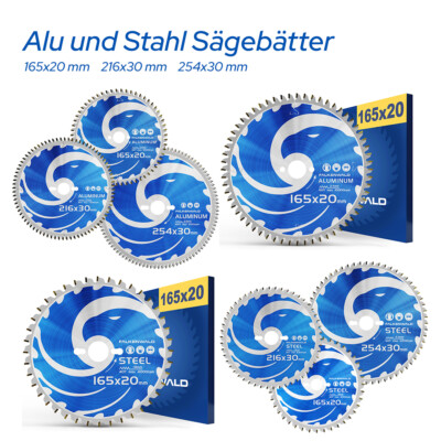 FALKENWALD    Sägeblatt Kreissägeblatt für Aluminium und Stahl -  Ø 165,216,254