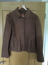 Real Leather Ladies Brown Jacket , Size 16