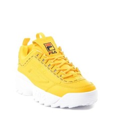 NEW Fila Disruptor 2 Athletic Shoe Yellow Logo Tape Big Kid YOUTH Womens