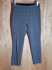 a new day dress pants womens size 2 skinny stretch mid rise side zip plaed gray