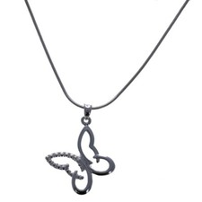 Butterfly Necklace, Sterling Silver, Necklace, Butterfly Pendant, Snake Chain925