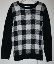 Charter Club Kids Sweater Checkered Knit Unisex Black and White Size 7