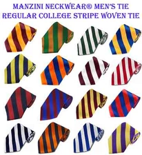 Brand NEW! Manzini Neckwear® Men's 3.5" DS Tie Regular College Stripe Woven Tie
