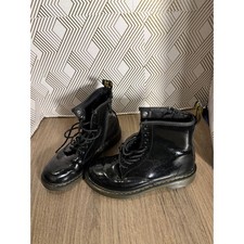 Dr Martens 1460J Black Patent Leather Boots Kids Size 2 US
