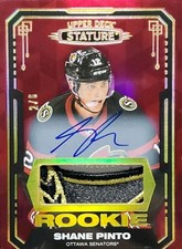 2021-22 STATURE HOCKEY SHANE PINTO ROOKIE PATCH AUTO #'D 2/6 OTTAWA SENATORS