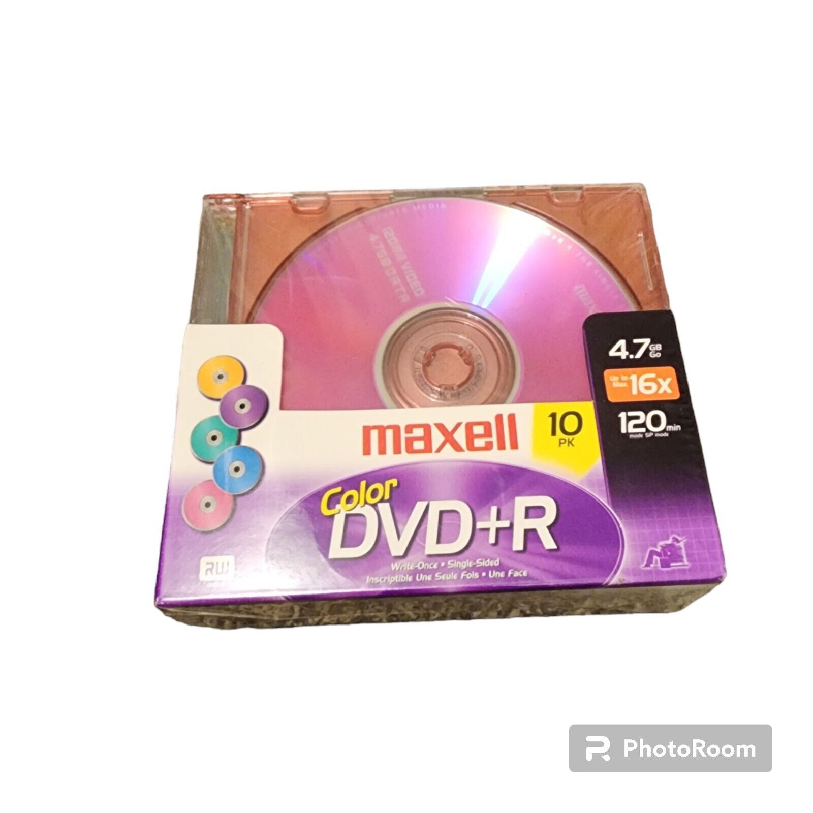 Maxell Color DVD-R 10 Pack 4.7GB 120min Brand New Sealed