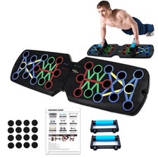 Push Up Board Fitness, Portable Dismountable 17 in 1 Bar at Black