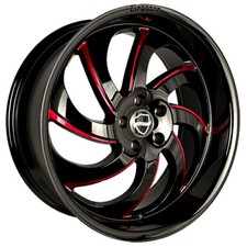 20x8.5 Elegance Wheels Fire Gloss Black With Candy Red Milled Rims 4pcs 20x8.5 Elegance Wheels Fire Gloss Black With Candy Red Milled Rims 4pcs