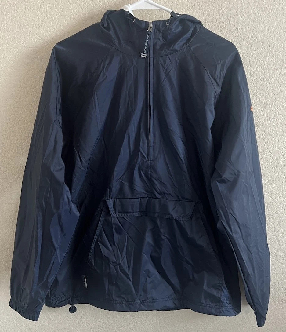 Charles River Apparel Unisex Windbreaker Jacket Navy Blue Size S Waterproof