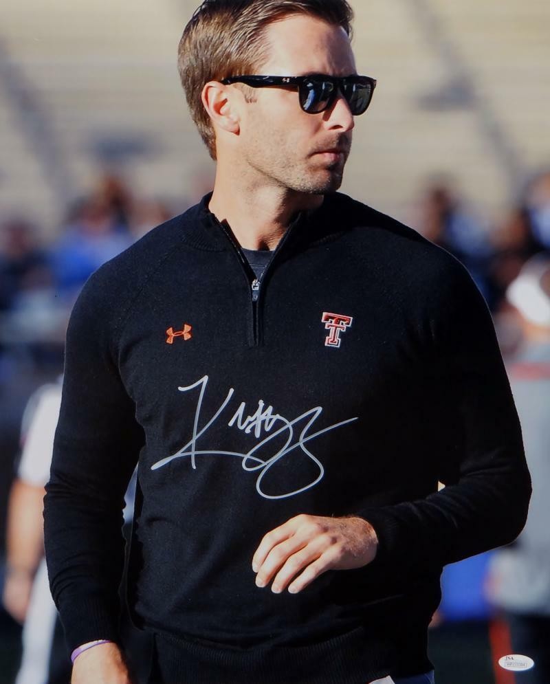Kliff Kingsbury Signed Houston Cougars 16x20 Watching Game Photo- JSA W Auth 