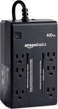 UPS Battery Backup Surge Protector, 400VA/255W, 6 Outlets, Uninterruptible Pow