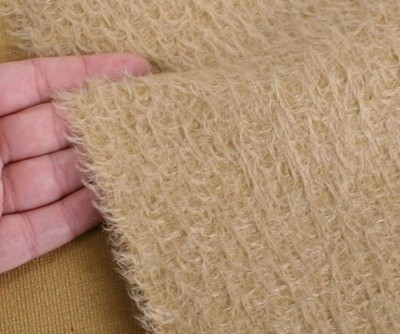 Mohair Teddy Stoff Helmbold Erdnussbutter 12 mm spärliches Bärenfell 1/16 1/8 & 1/4 m