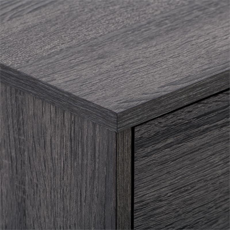 CorLiving Hollywood Gray Wood Grain TV Stand with Drawers for TVs up to 85in