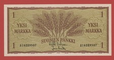 FINLAND  1  MARKKA  1963   PICK # 98a  UNC.