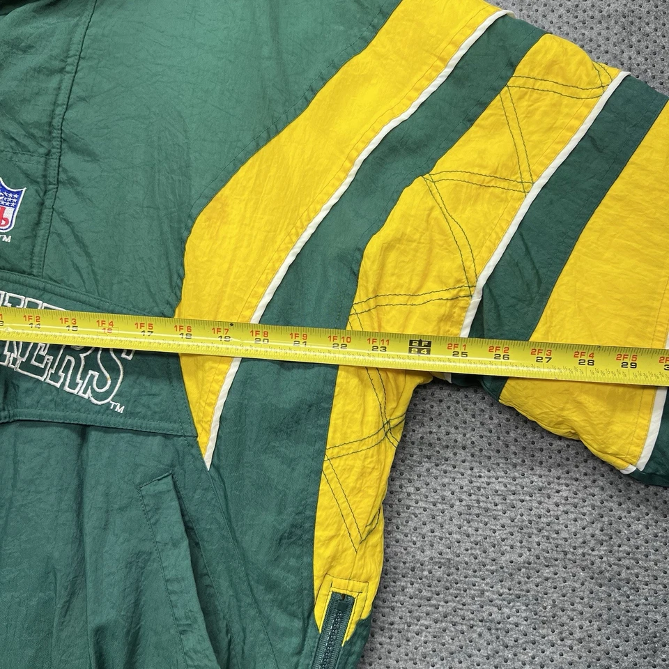 Chaqueta acolchada Green Bay Packers vintage años 90 mediana Starter Pro Line cuarto cremallera  Foto 4 de 4