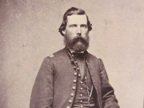 possible 175th Ohio Infantry Captain in Columbia Tennessee cdv photograph