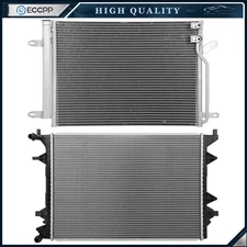 Aluminum Radiator & AC Condenser Cooling Kit For 2013-2015 Volkswagen Jetta