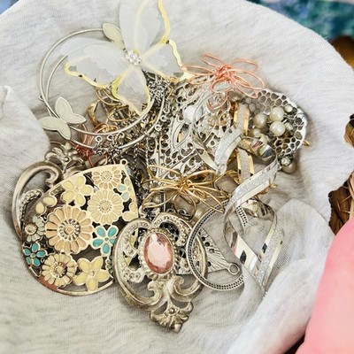 27pc Jewelry Making Charm Lot Flower Butterfly Spiral Pendants Suncatcher Supply