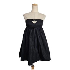 Prada Black Nylon Mini Strapless Dress Size 40 Excellent Condition
