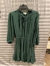 Knox Rose Women Mini Dress Lg  Green  Boho  Romantic Peasant
