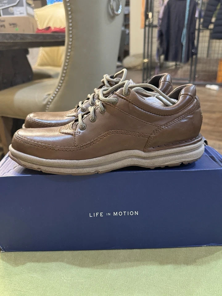 Rockport World Tour Classic Sneakers, Brown Leather, Men's Size 9 N Narrow - Image 3 of 4