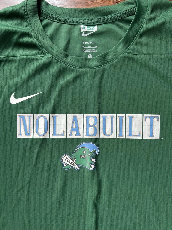 Nike Men’s Tulane NOLABUILT Football Green Wave Dri Fit XXL EUC! - Image 2 of 4