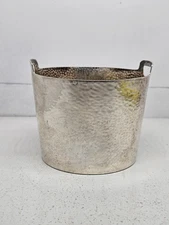 Antique #645 Meriden Britannia Hammered Silver Plate Small Ice Bucket