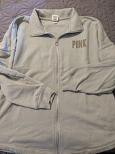 Victoria Secret Pink Small Green Full Zip Sweatshirt