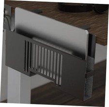 Vertical Side-Mount Laptop Holder Bracket for Desk Alloy Steel Perforated Steel