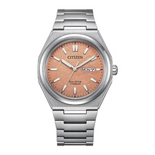 Citizen Zenshin EcoDrive AW0130-85Z Salmon Dial Super Titanium Men's Watch (New)
