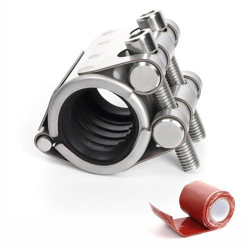 Upgraded Pipe Repair Clamp with M1 Self-Adhesive 3/4"(25-28mm), Silver