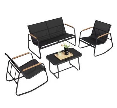 Garden furniture set, balcony furniture, 2 swing chairs with table, garden bench