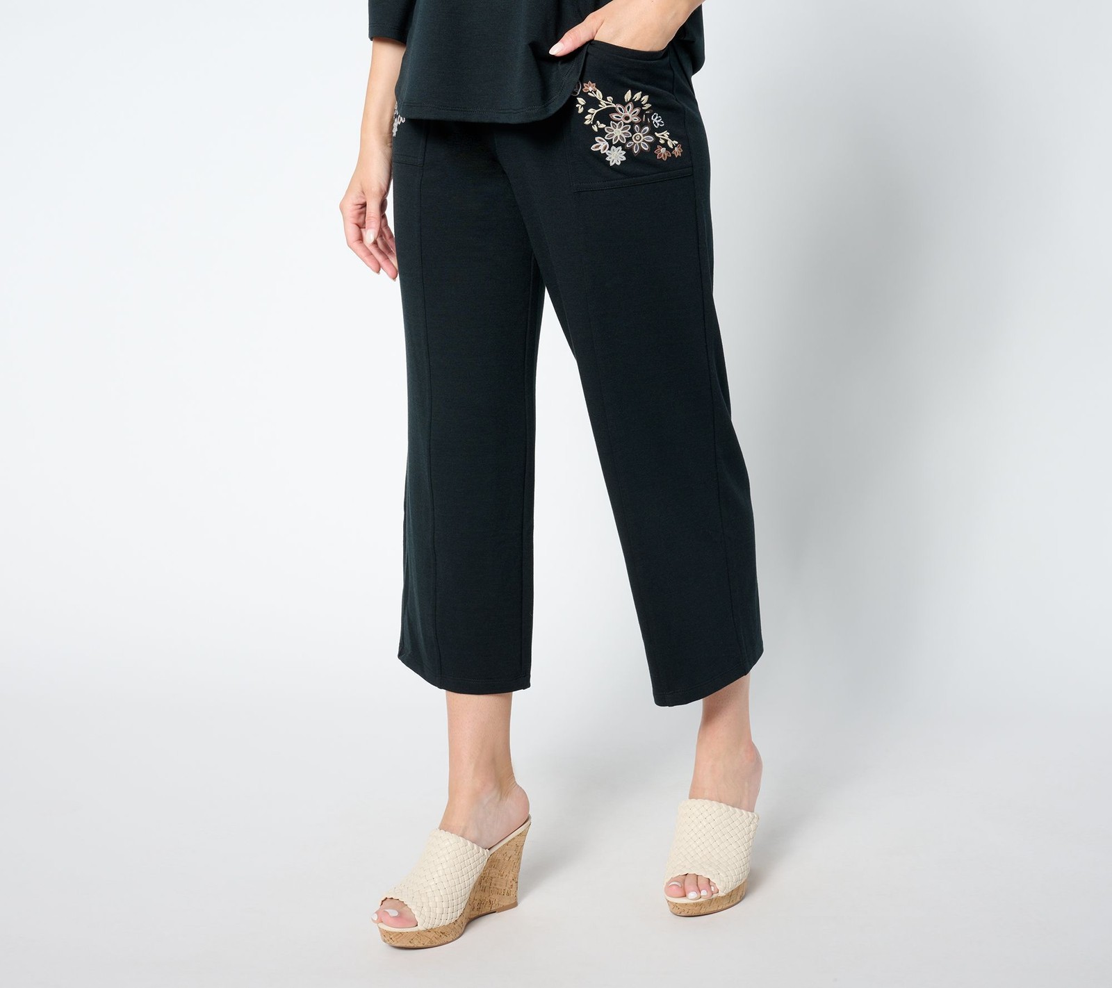 Northwest Women's Plus Sz Pants 2X LOGO Life by Lori Goldstein Black A658938