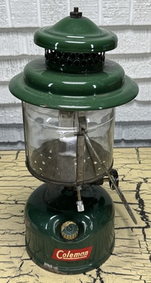 #ad VTG Green Coleman Double Mantle Lantern USA 3 1952 Rare As Is parts Untested $39.99